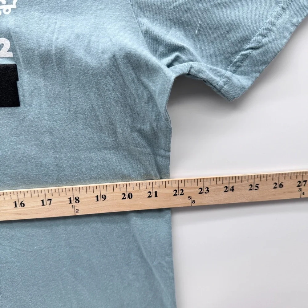 True Religion Blocky Puff Tee Arona Blue Buddha World Tour Shirt 700969 Mens M